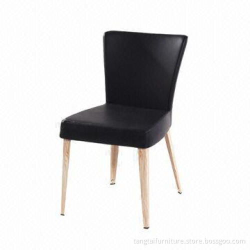 Soft Mat Dining Chair, Made of Real Leather and Chrome Frame, ODM/OEM Services Welcomed